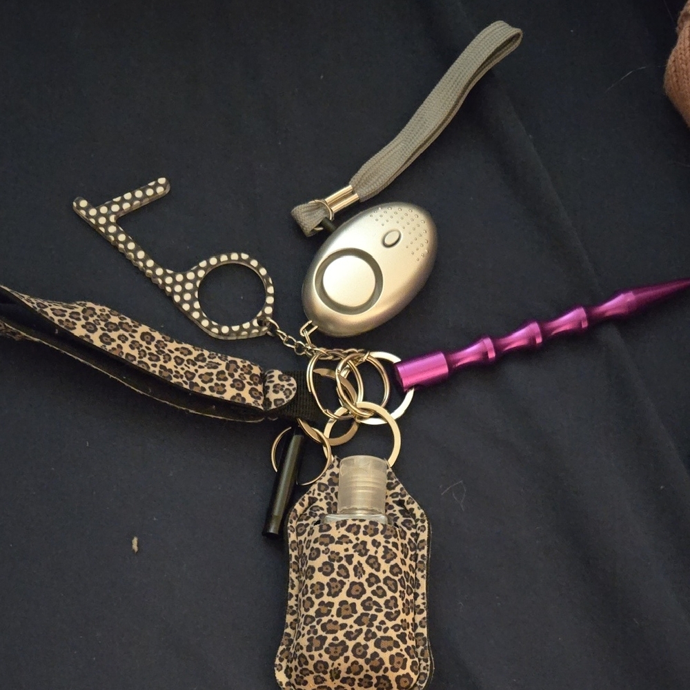 Leopard Print Keychain Set with Accessories